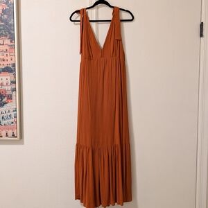 Elegant Orange Maxi Dress